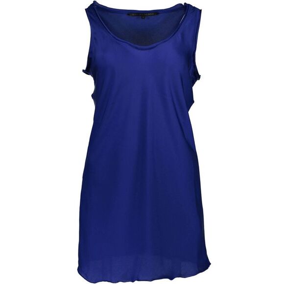 Silvian Heach Silk Tank Top Sleeveless Women Blue Tops & T-Shirts